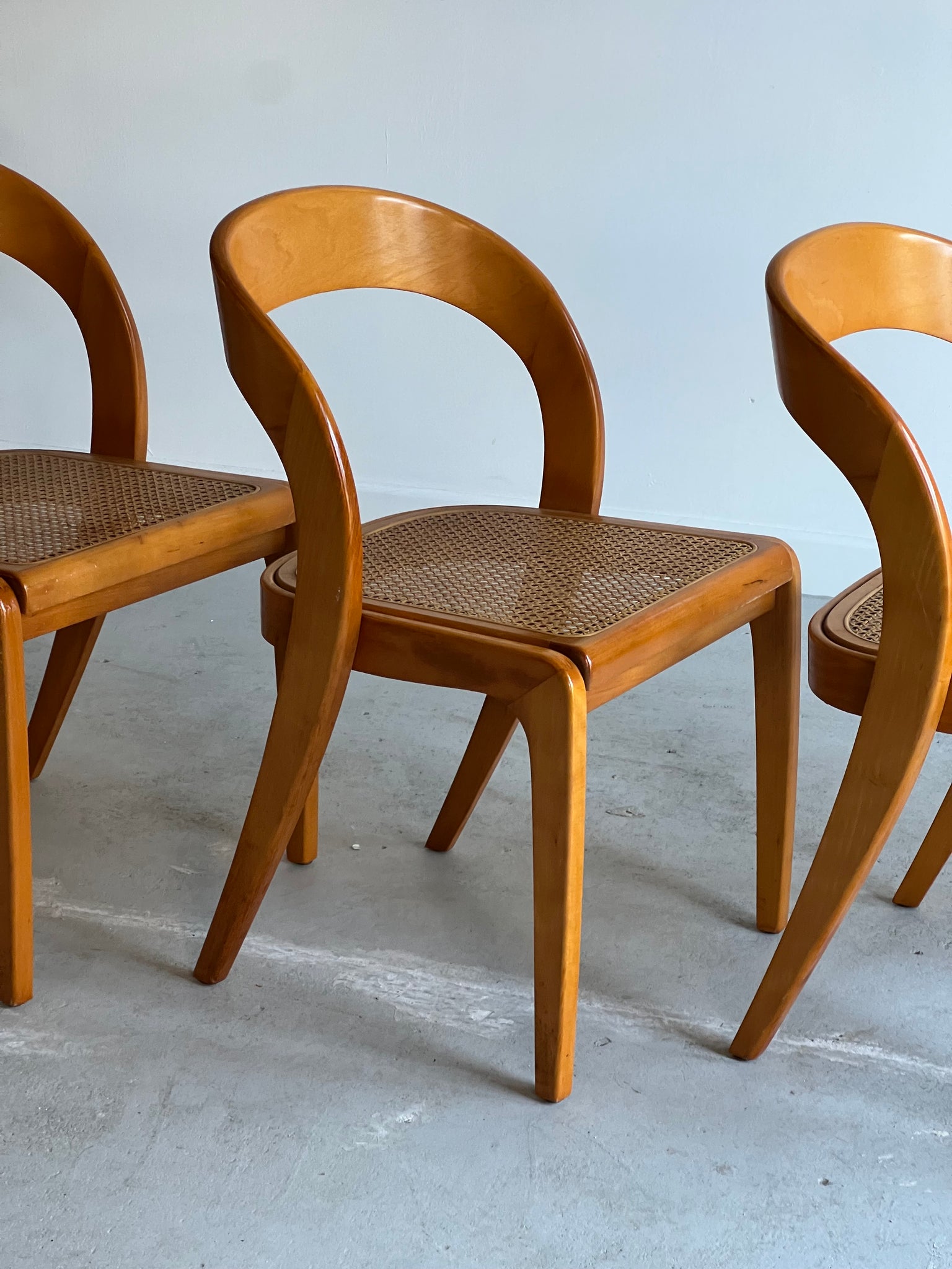 Set of x4 1970s Baumann Gondola Dining Chairs