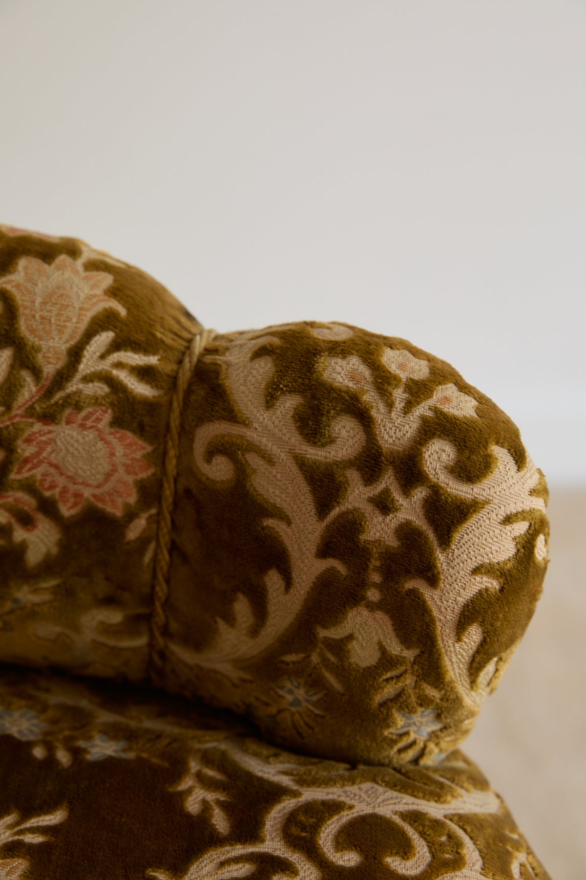 French Vintage Velvet Vanity Stool