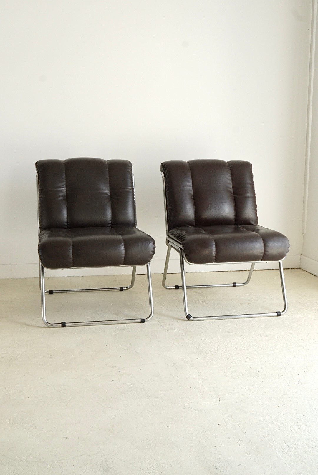 Emmegi Monselarredo Italy Chrome Armchairs