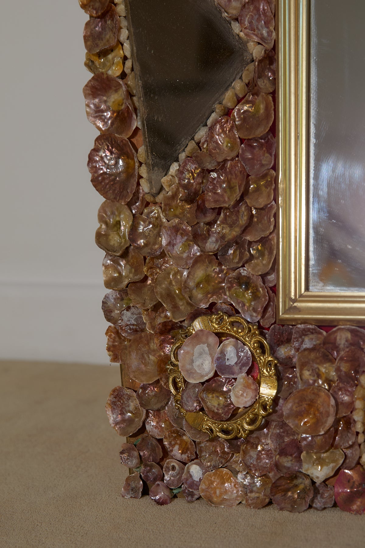 Saddle Oyster Shell Mosaic Mirror