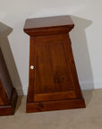 Pair of Vintage Tapered Wooden Pedestal Bedside Tables