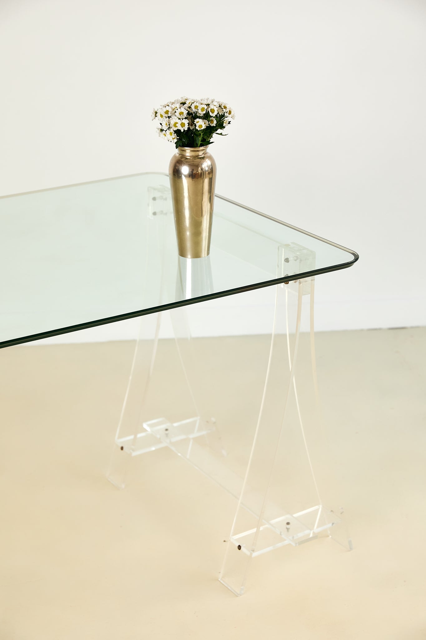 Vintage Glass and Lucite Desk