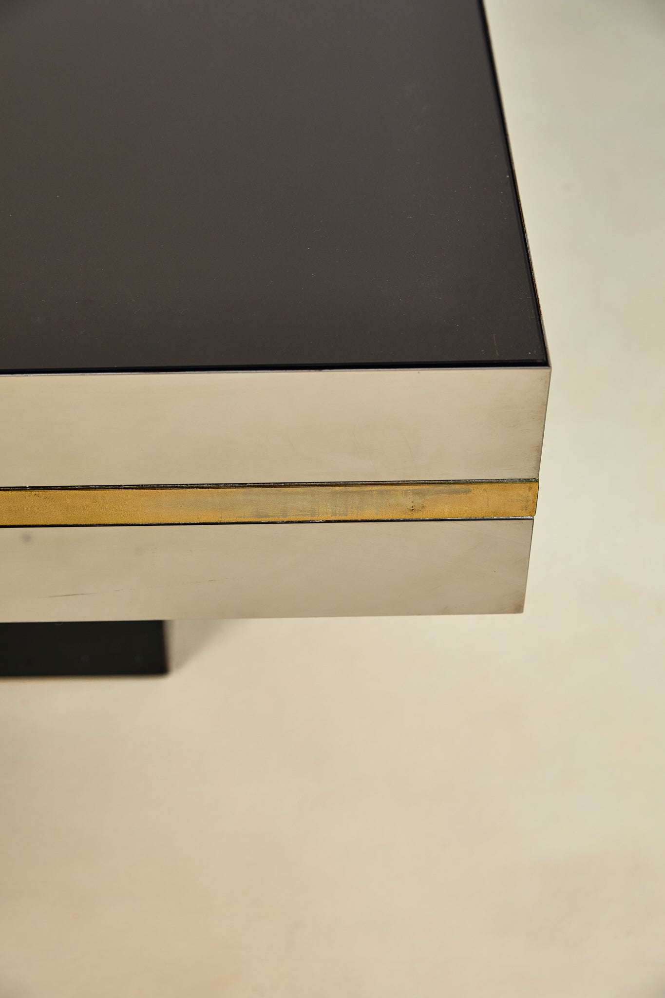 Willy Rizzo Style Chrome and Smoked Glass Lamp Table Pair