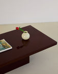 Deep Burgandy Lacquered Coffee Table