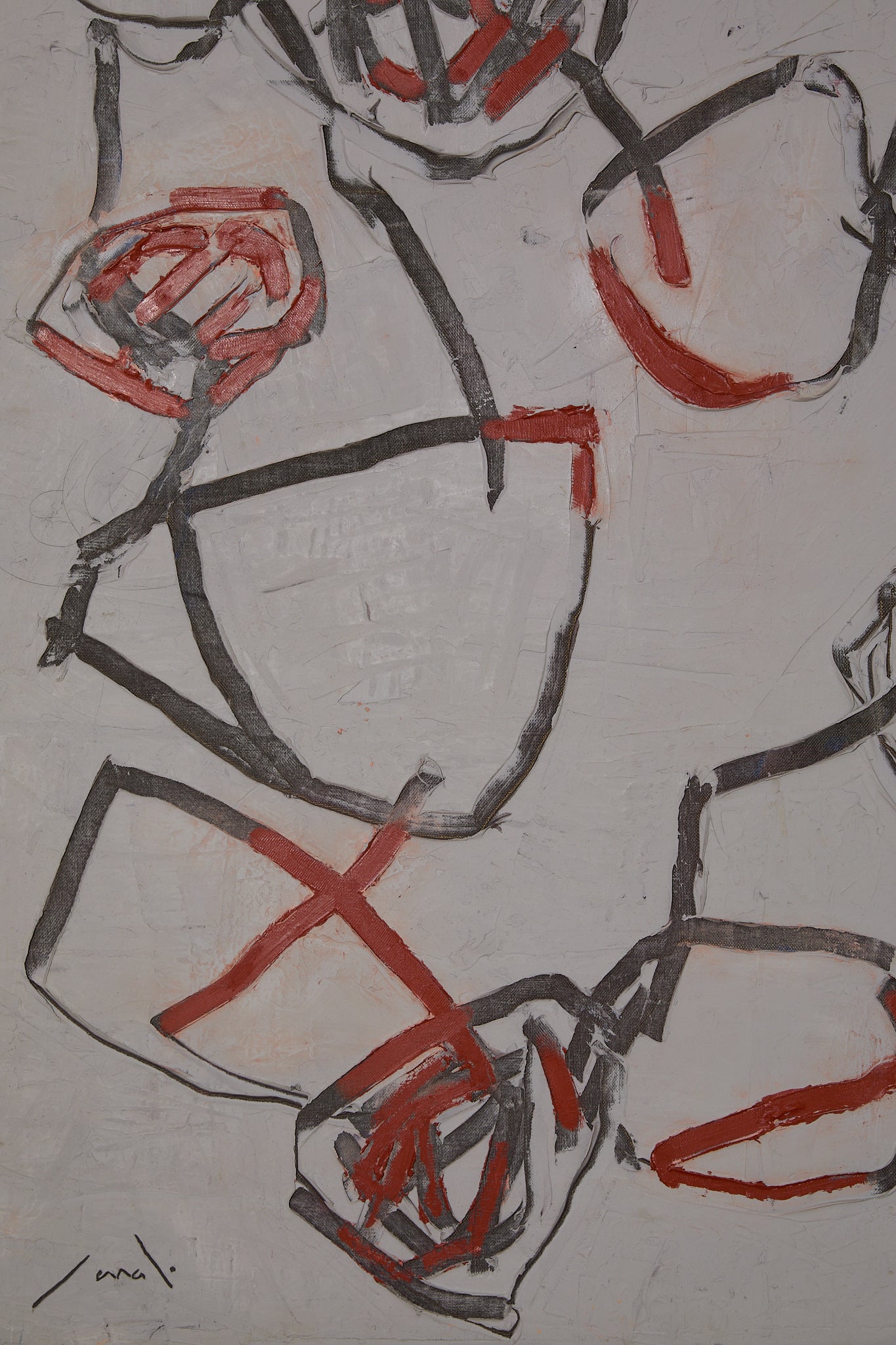 Large George’s Ferrato Grey, Crimson and Black