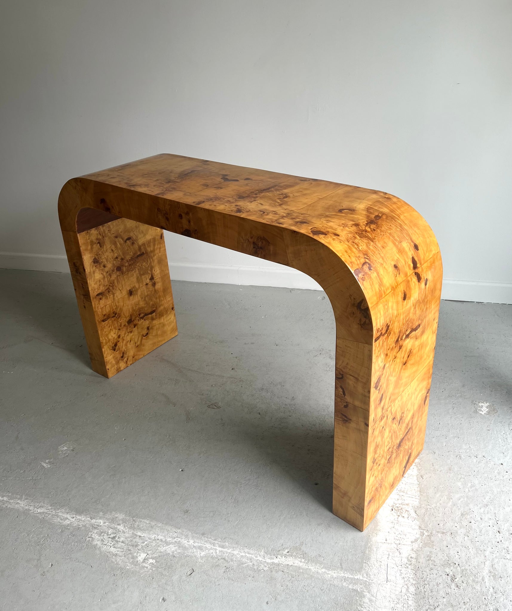 Waterfall Burl Console Table