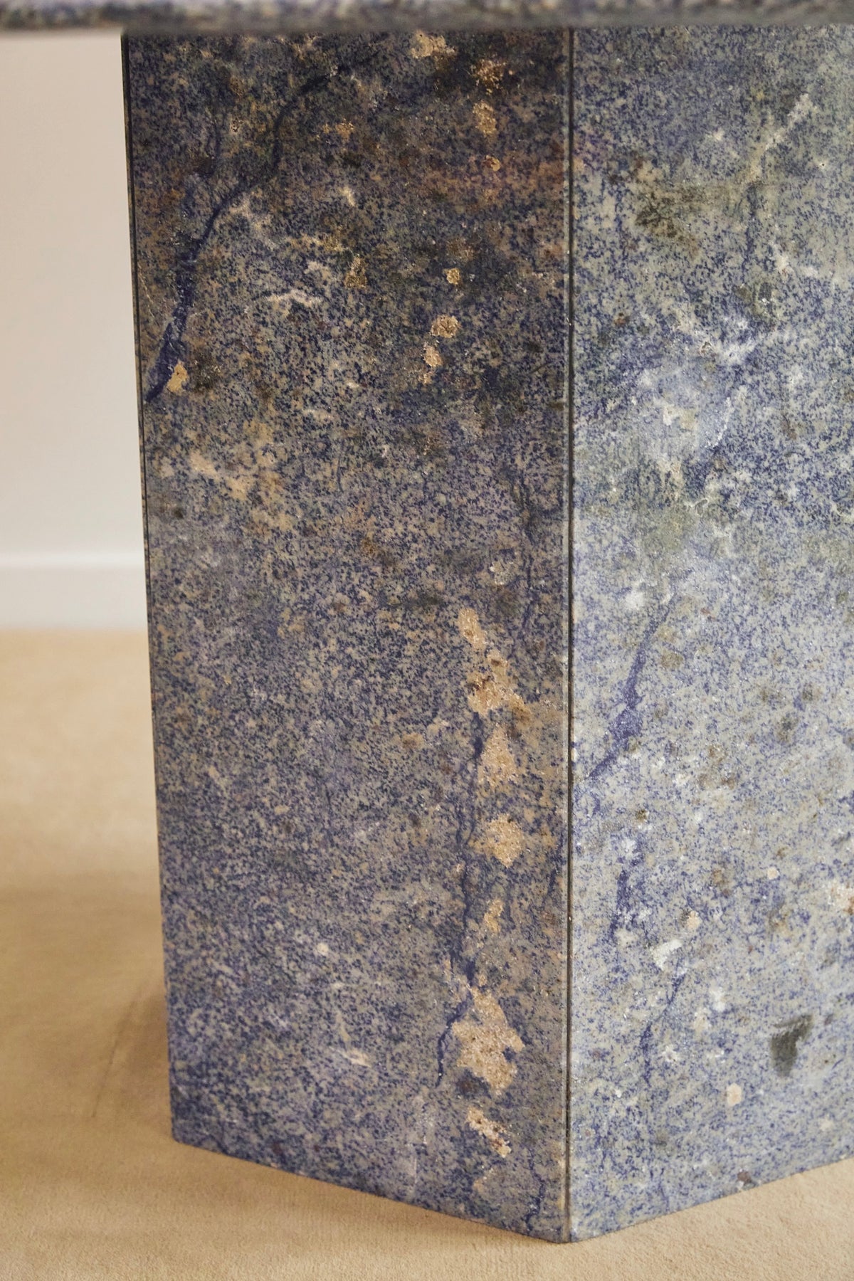 Blue 1980’s Hexagonal Granite Dining Table