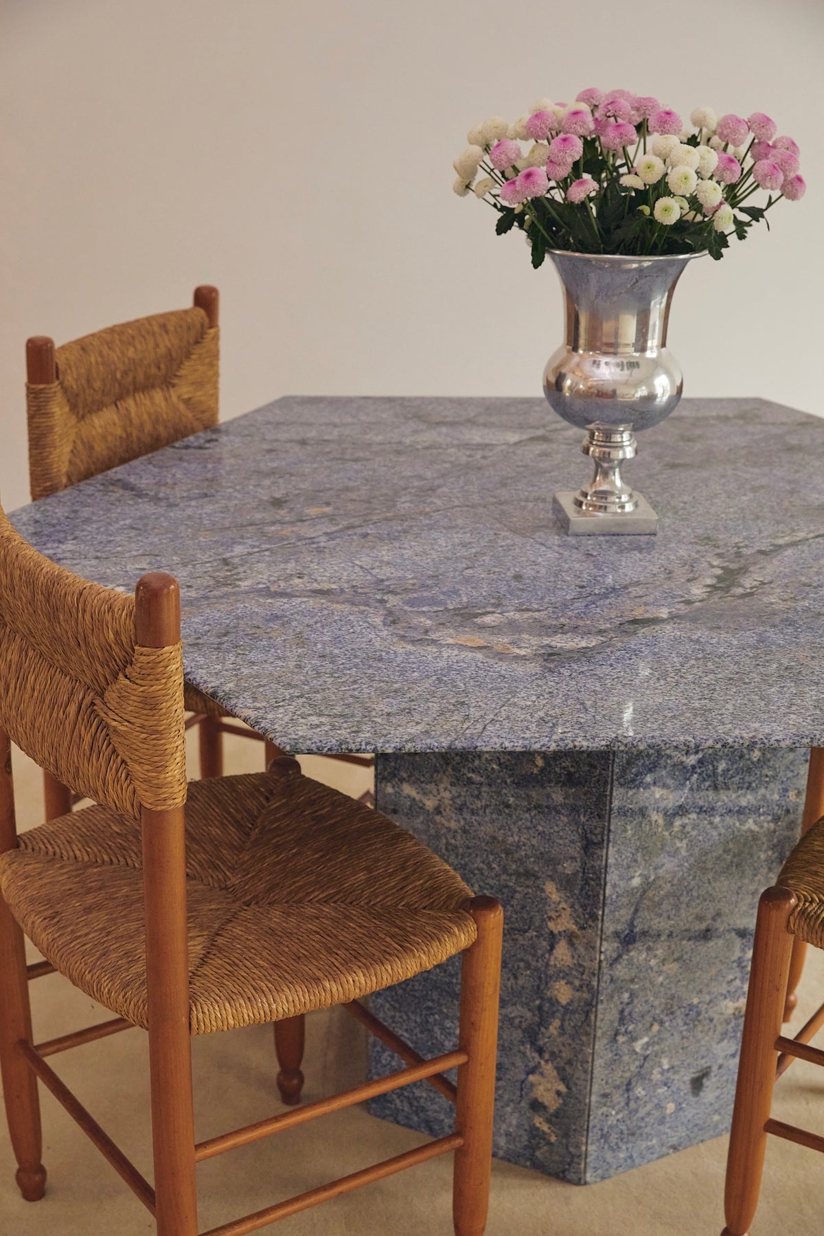 Blue 1980’s Hexagonal Granite Dining Table