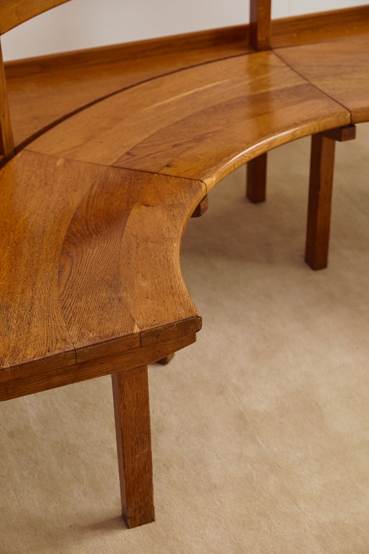 Italian Mid-Century Wooden Corner Banquette &amp; Bistro Dining Set