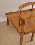 Italian Mid-Century Wooden Corner Banquette & Bistro Dining Set