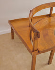 Italian Mid-Century Wooden Corner Banquette & Bistro Dining Set
