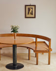 Italian Mid-Century Wooden Corner Banquette & Bistro Dining Set
