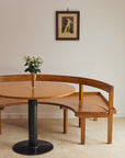 Italian Mid-Century Wooden Corner Banquette & Bistro Dining Set