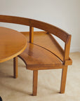 Italian Mid-Century Wooden Corner Banquette & Bistro Dining Set