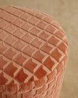 Orange Houndstooth Ottoman