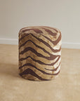 Zebra Velvet Ottoman