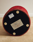 Red Speckled Velvet Ottoman