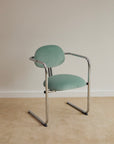 Aqua Velvet Postmodern Cantilever Armchairs (Sold Individually)