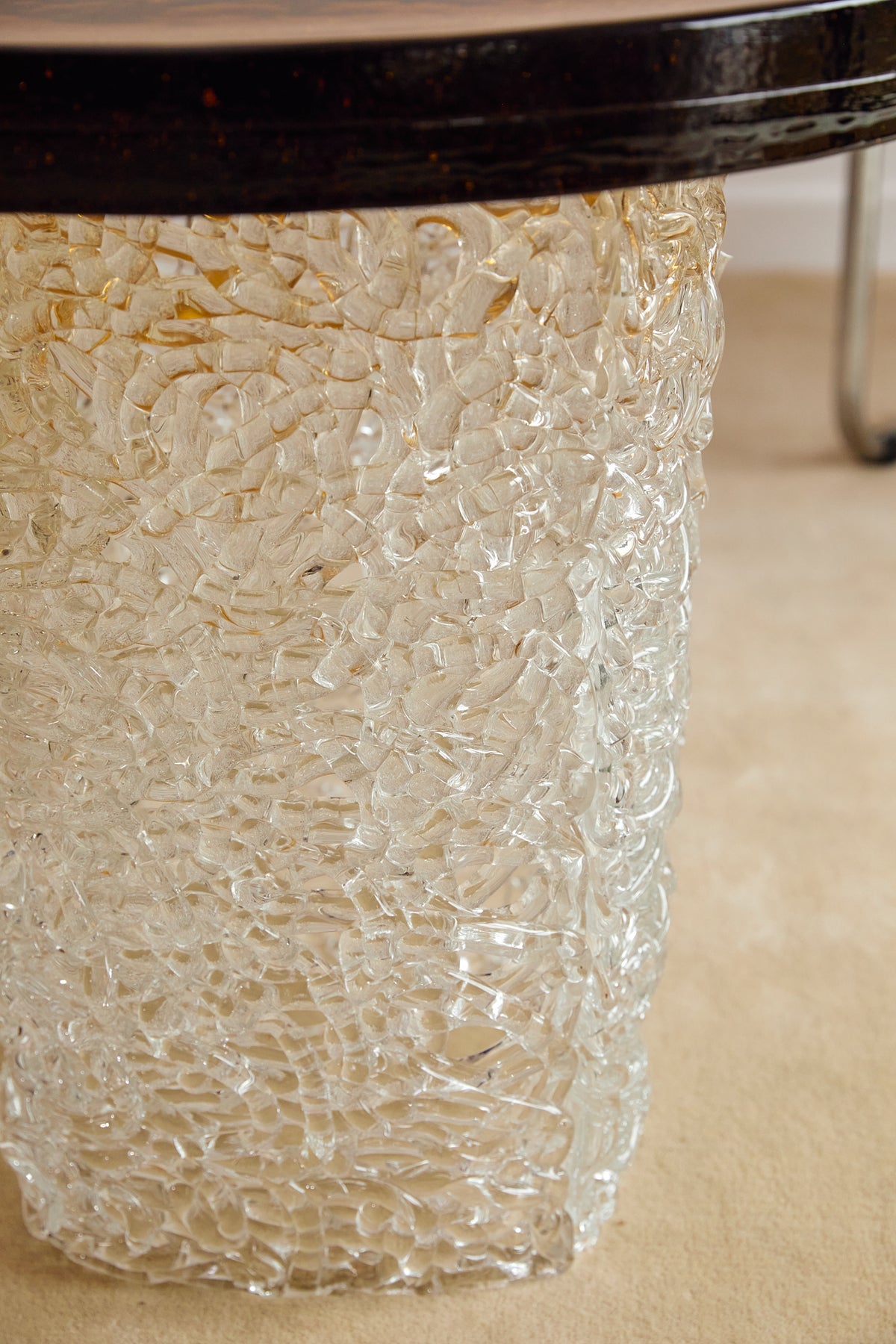 Thick Murano Glass Accent Table