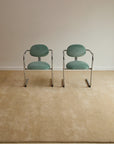 Aqua Velvet Postmodern Cantilever Armchairs (Sold Individually)