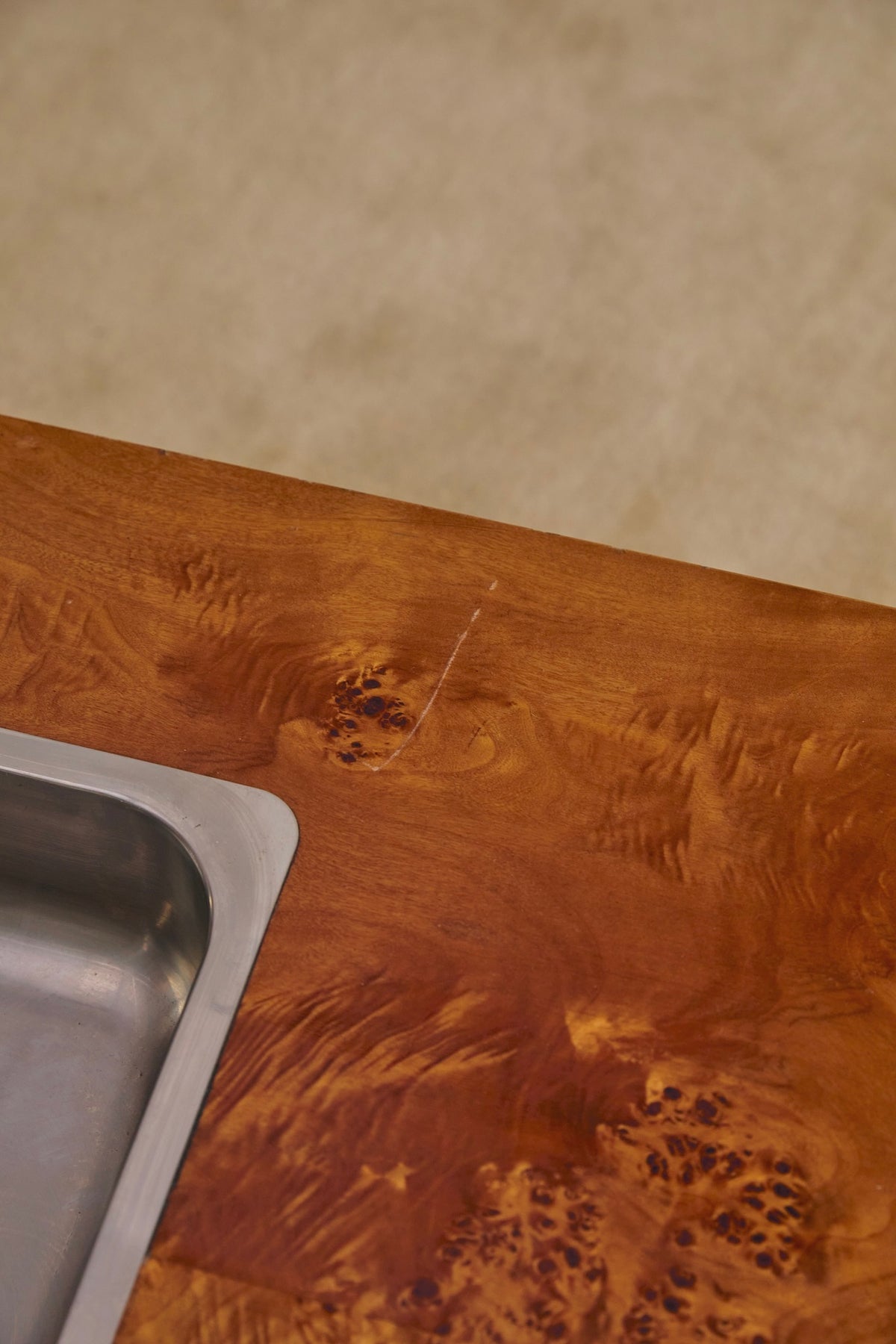 Vintage Elm Burl Coffee Table In the Manner of Willy Rizzo