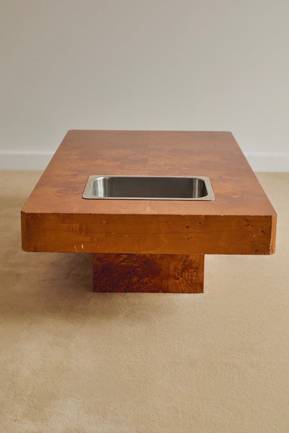 Vintage Elm Burl Coffee Table In the Manner of Willy Rizzo