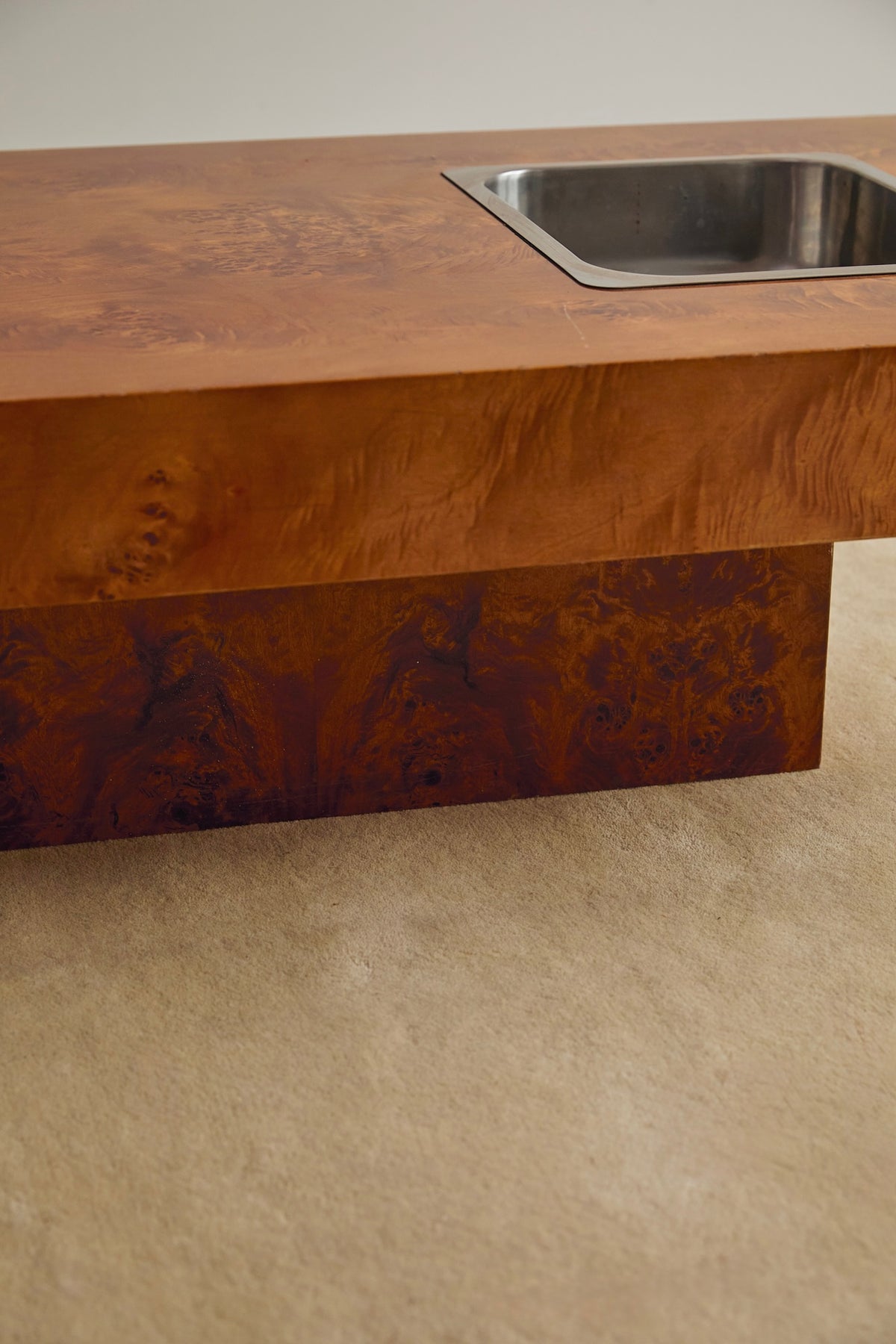 Vintage Elm Burl Coffee Table In the Manner of Willy Rizzo