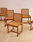 Vintage Italian Cane Dining Chairs set of x6