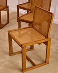 Vintage Italian Cane Dining Chairs set of x6