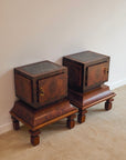 Pair of Art Deco / Italian Modernist Rosewood Bedside Cabinets, c. 1930s–1940s (In the style of Osvaldo Borsani / Paolo Buffa)