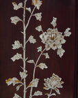 Vintage Chinoiserie Mahogany Room Divider Screen with Mother-of-Pearl Inlay
