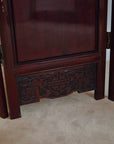 Vintage Chinoiserie Mahogany Room Divider Screen with Mother-of-Pearl Inlay