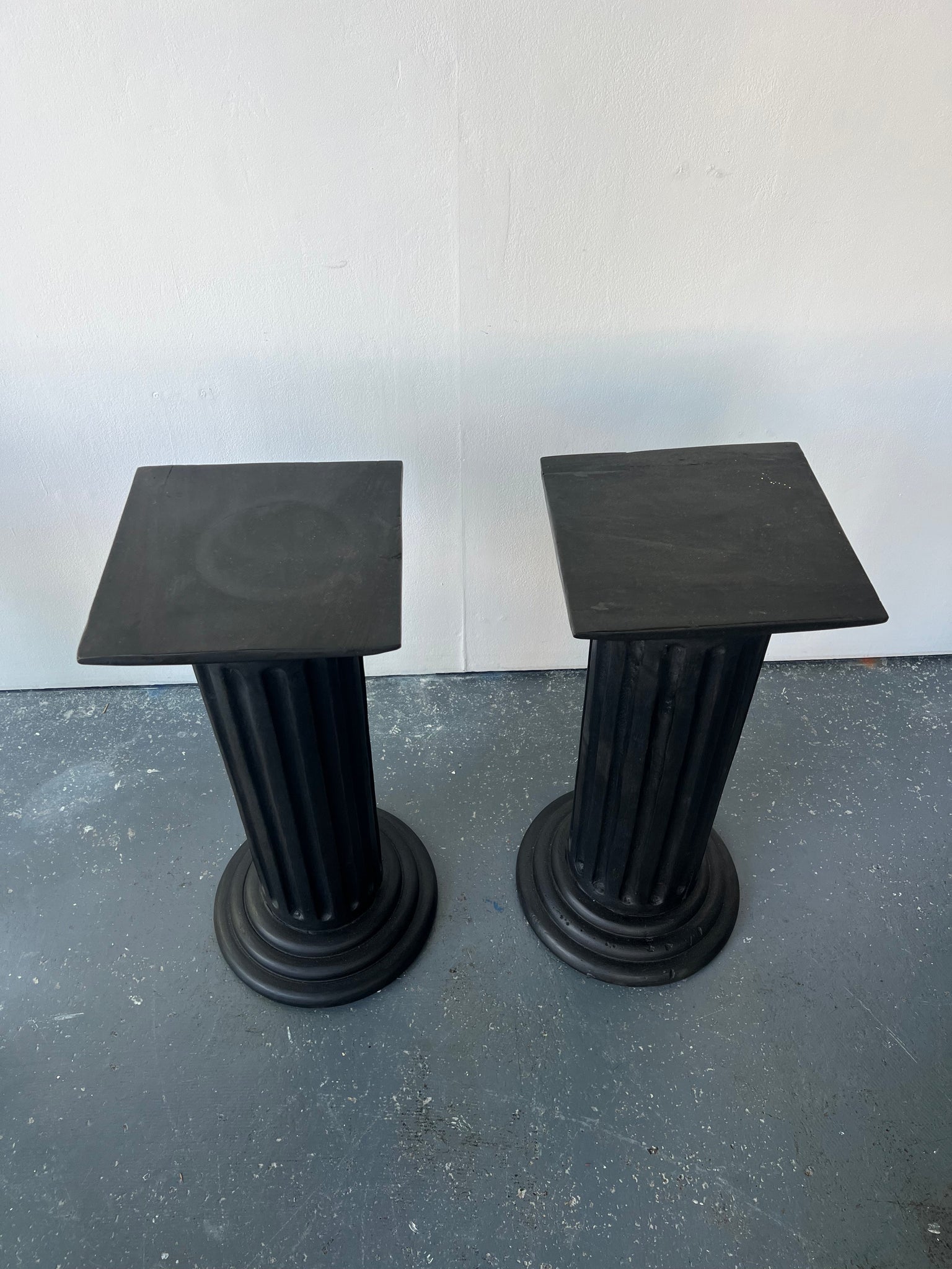 Black Stained Solid Wood Pedestal